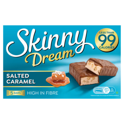 Skinny Dream Salted Caramel snack bars 5 x 25g (British brand)