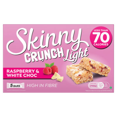 Skinny Crunch Light Himbeer & Weiße Schoko Müsliriegel 5 x 19g