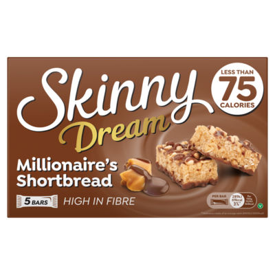 Skinny Dream Millionaire's Shortbread bars 95g total pack (British brand)