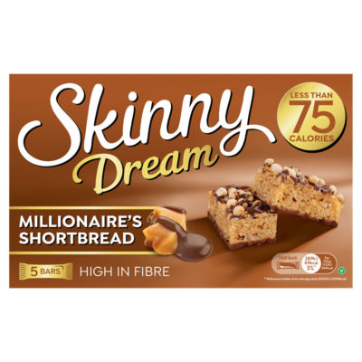Skinny Dream Millionaire's Shortbread bars 95g total pack (British brand)