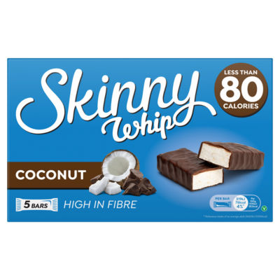Barres chocolatées Skinny Whip à la noix de coco, 5 x 20 g