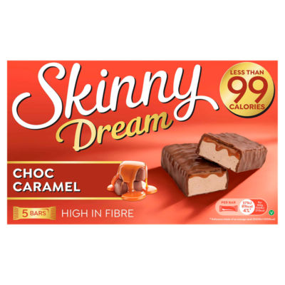Skinny Dream Choc Caramel Bars 5 x 24g (British brand)