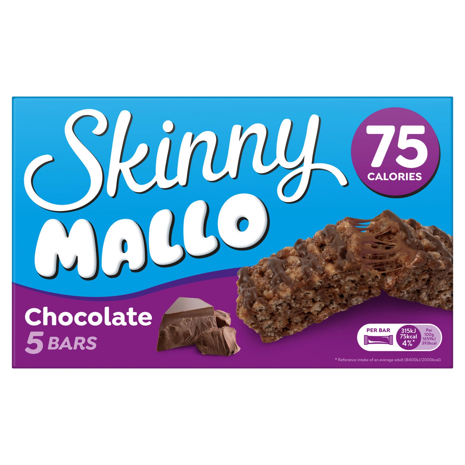 Skinny Brands Mallo chocolate bars 5 x 19g, imported from the UK