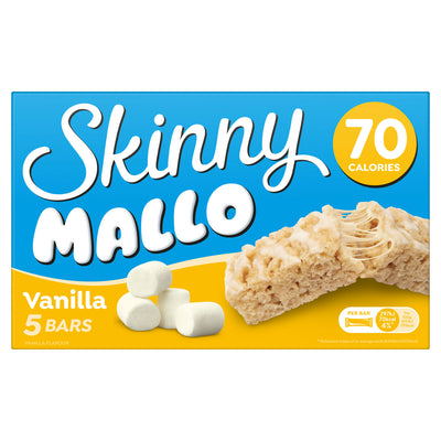 ASDA Skinny Brands Mallo Vanilla Flavour Chewy Cereal Bars 5 x 18g- Buy online at McGrocer