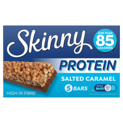 Skinny Brands protein salted caramel bars 5x20g, UK version