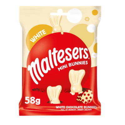 Maltesers white chocolate mini bunnies bag 58g (British brand)