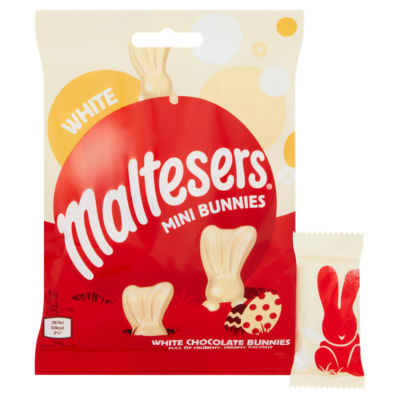 Maltesers white chocolate mini bunnies bag 58g (British brand)