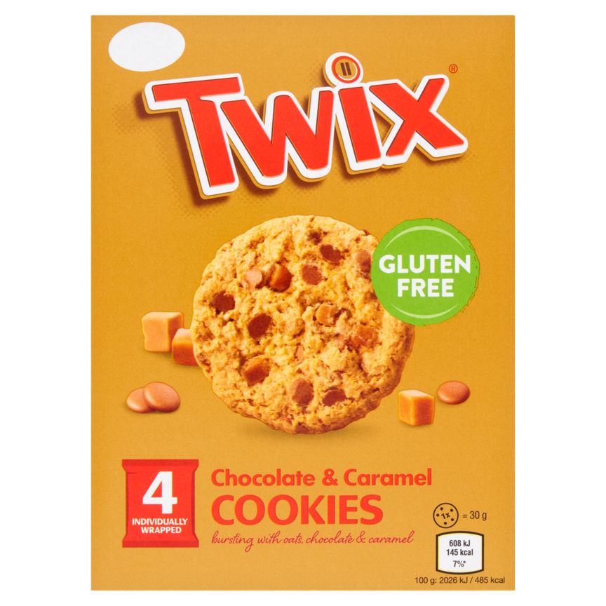 Twix Chocolate & Caramel Cookies 4 x 30g (120g) GOODS ASDA   