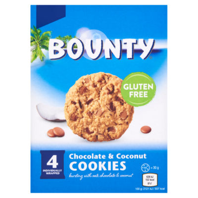 ASDA Bounty Chocolate & Coconut Cookies 4 x 30g- Buy online at McGrocer