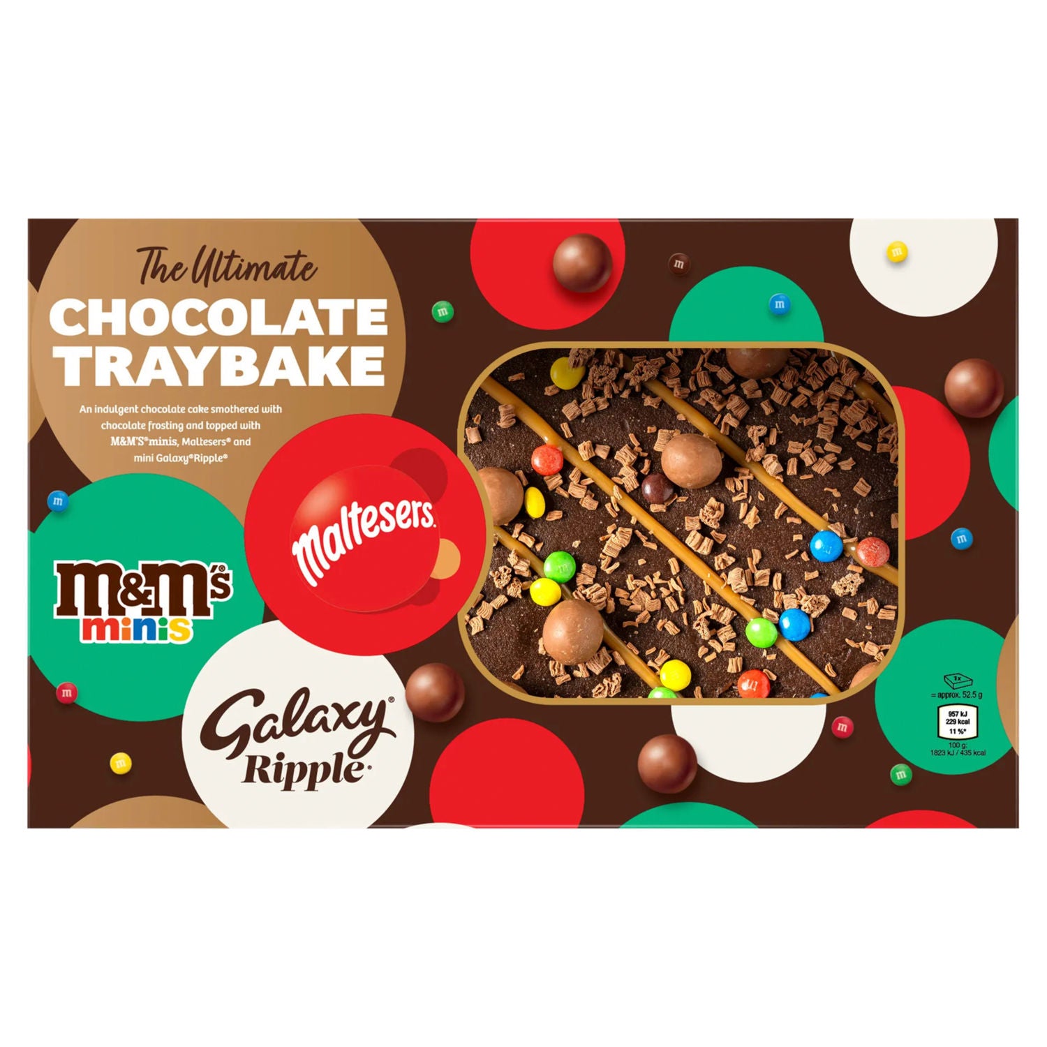M&M's chocolate traybake with candy toppings, UK version