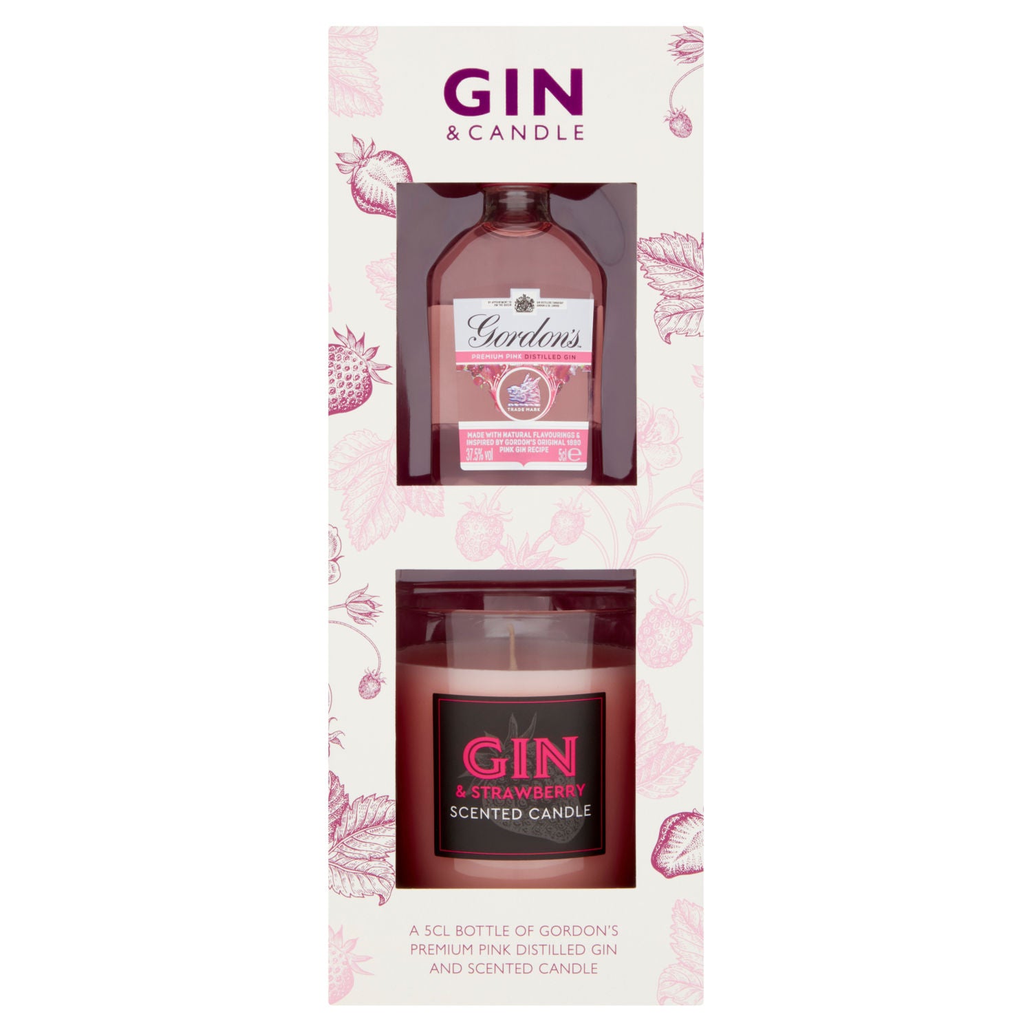Gordon's Pink Gin and Candle Set 5cl - British product