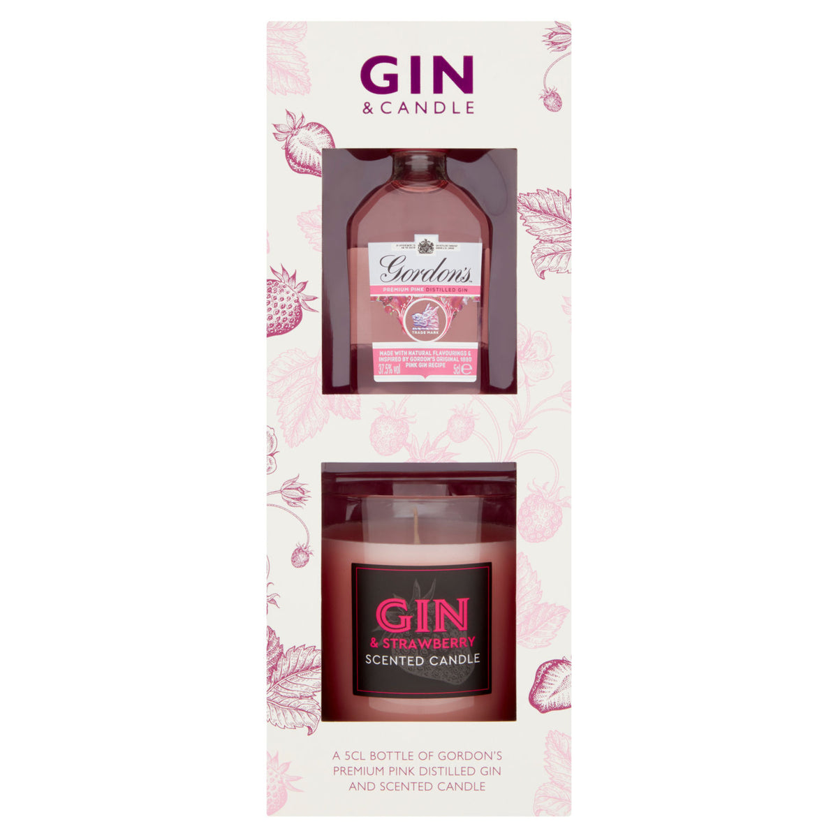 Gordon's Pink Gin and Candle Set 5cl - British product