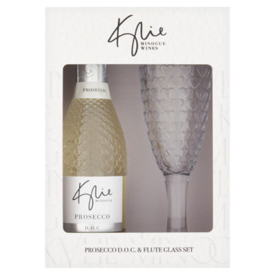 ASDA Kylie Minogue Prosecco D.O.C. Sparkling Wine & Flute Glass Set- Buy online at McGrocer