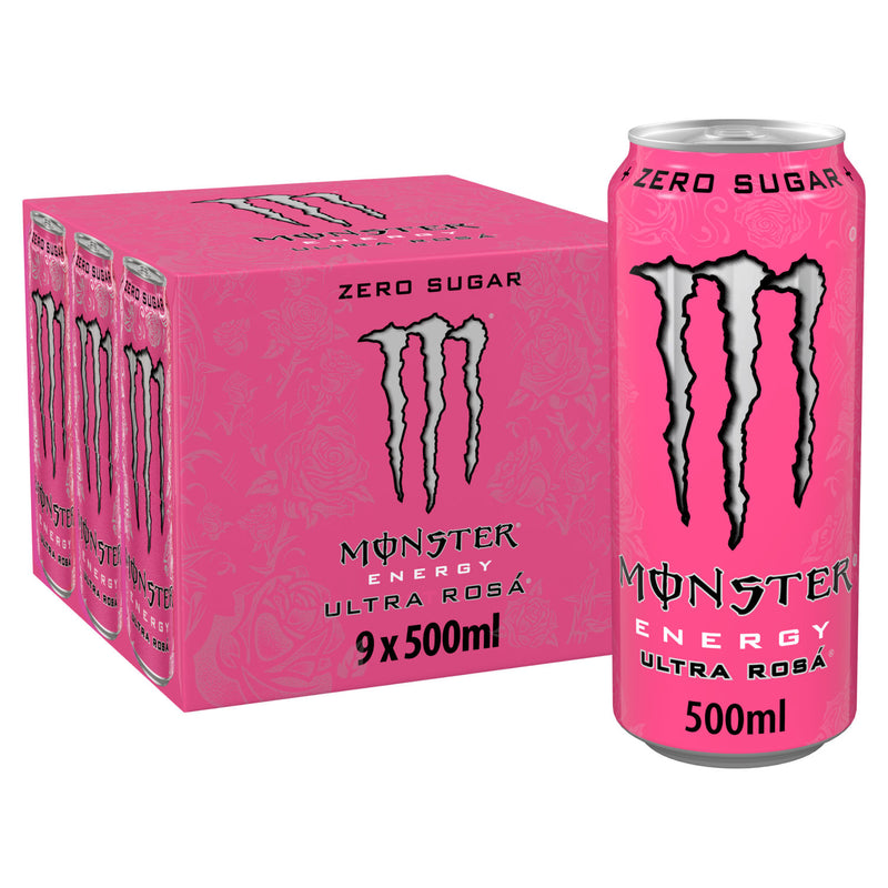 Monster Ultra Rosa energy drink 9 x 500ml cans, UK version