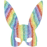 Fever Deluxe Rainbow Jewel Studded Bunny Mask, imported from the UK
