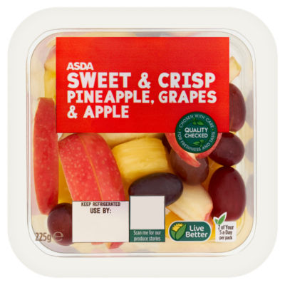ASDA Ananas, Trauben & Apfel Mix-Fruchtsnack 225g