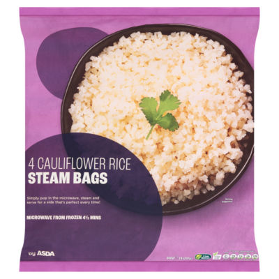 ASDA 4 Cauliflower Rice Steam Bags