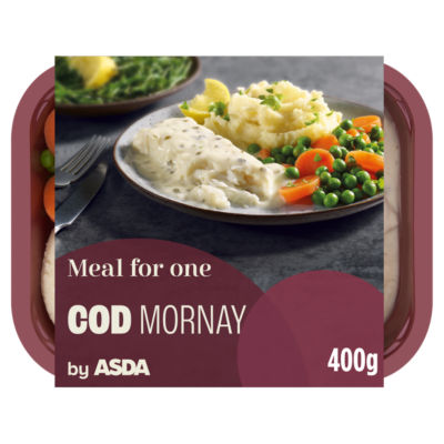 ASDA chilled cod mornay meal 400g tray - British product