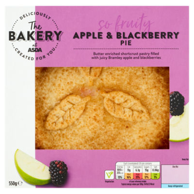 Pâte à tarte aux pommes et mûres ASDA Bakery 550g