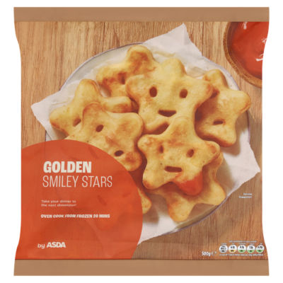 ASDA Smiley Stars Dorés Formes de pommes de terre ASDA 500g - Acheter en ligne sur McGrocer