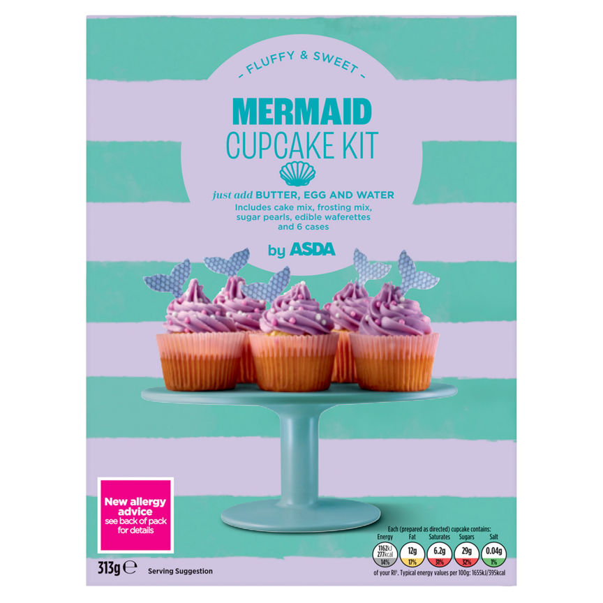 ASDA Mermaid Cupcake Kit 313g GOODS ASDA   