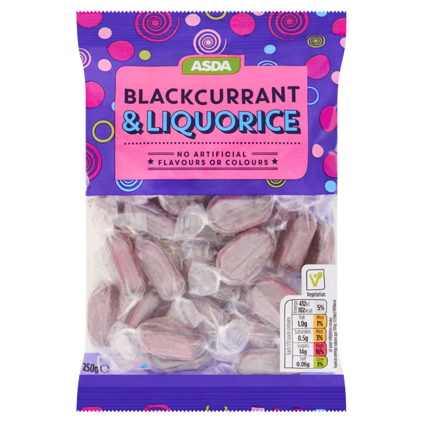 ASDA Blackcurrant & Liquorice Boiled Sweets GOODS ASDA   