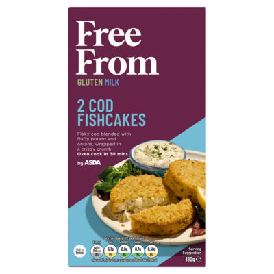 ASDA Free From Cod Fishcakes 2 Pack 180g