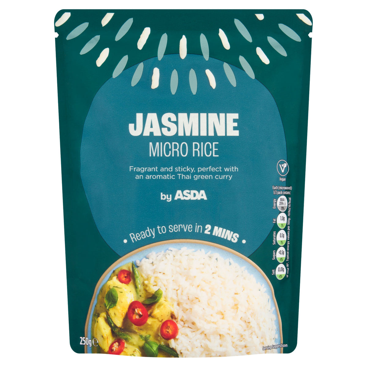 ASDA Jasmine Micro Rice 250g - British product