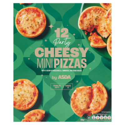 ASDA 12 Party Cheesy Mini Pizzas 336g - British product