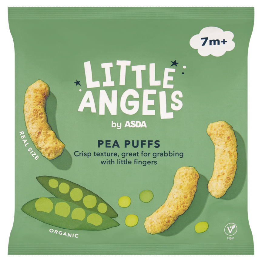 LITTLE ANGELS by ASDA Organic Pea Puffs 7+ Months 15g