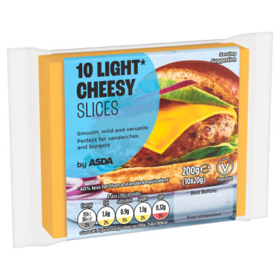 ASDA Light Käsescheiben Fettreduzierte Käsescheiben 200g
