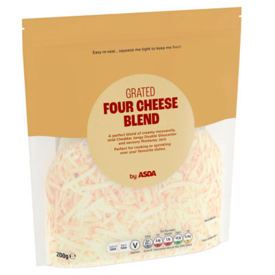 ASDA Grated Four Cheese Blend 200g, UK version
