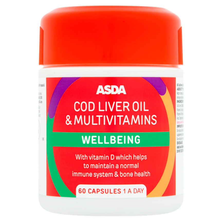 ASDA Cod Liver Oil & Multivitamins Wellbeing Capsules GOODS ASDA   