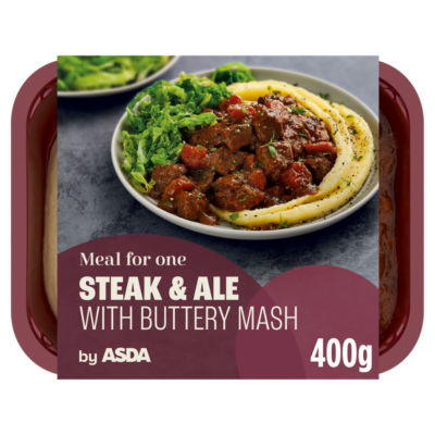 Plat préparé ASDA Steak & Ale avec purée au beurre 400g