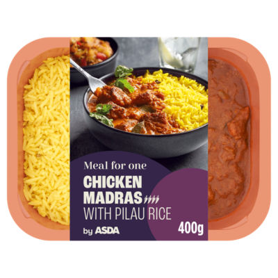 ASDA ASDA Chicken Madras with Pilau Rice Ready Meal 400g- Buy online at McGrocer