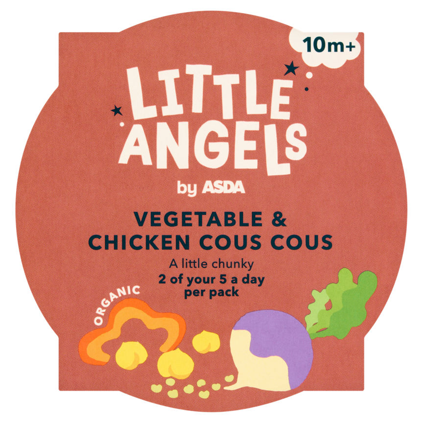 LITTLE ANGELS by ASDA Organic Vegetable & Chicken Cous Cous Baby Food 10+ Months GOODS ASDA   