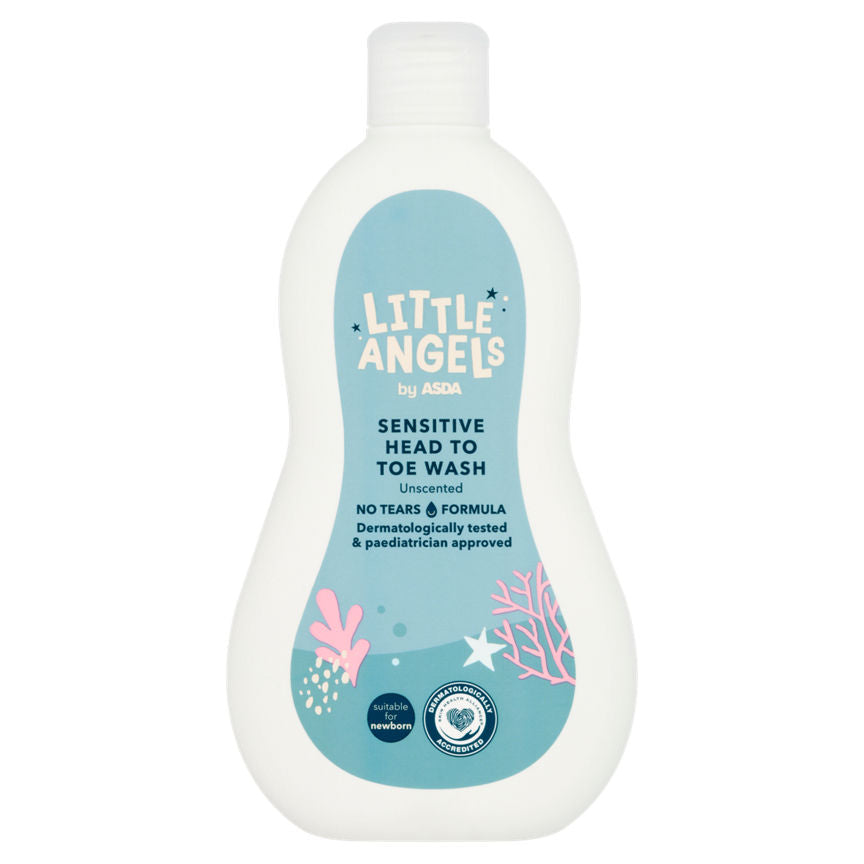 LITTLE ANGELS by ASDA Sensitive Head to Toe Wash Unscented 500ml GOODS ASDA   