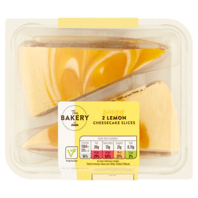 The Bakery at ASDA lemon cheesecake slices 190g (British brand)