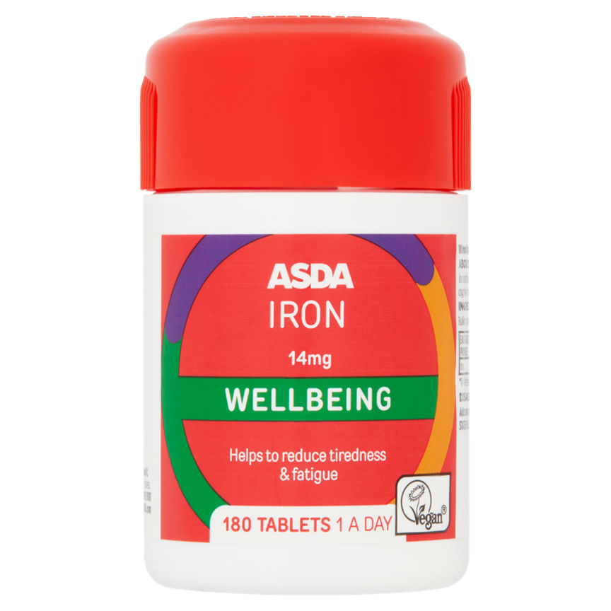 ASDA Iron 14mg Wellbeing 180 Tablets