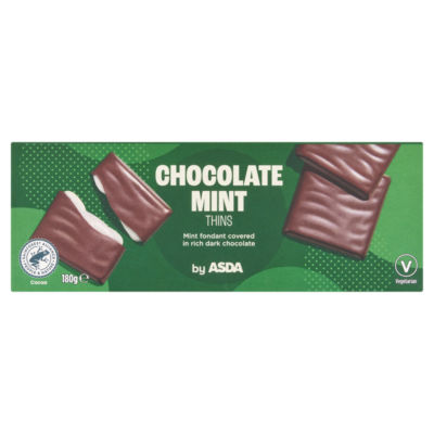 ASDA ASDA Chocolate Mint Thins Dark Chocolate Mint Fondant Centre 180g- Buy online at McGrocer