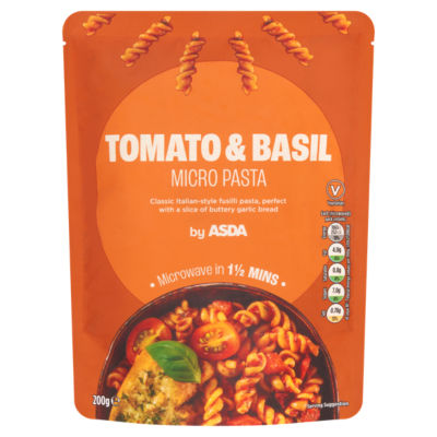ASDA Tomaten & Basilikum Mikrowellen Fusilli Pasta 200g