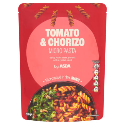 ASDA Tomato & Chorizo Microwave Pasta 200g - British product