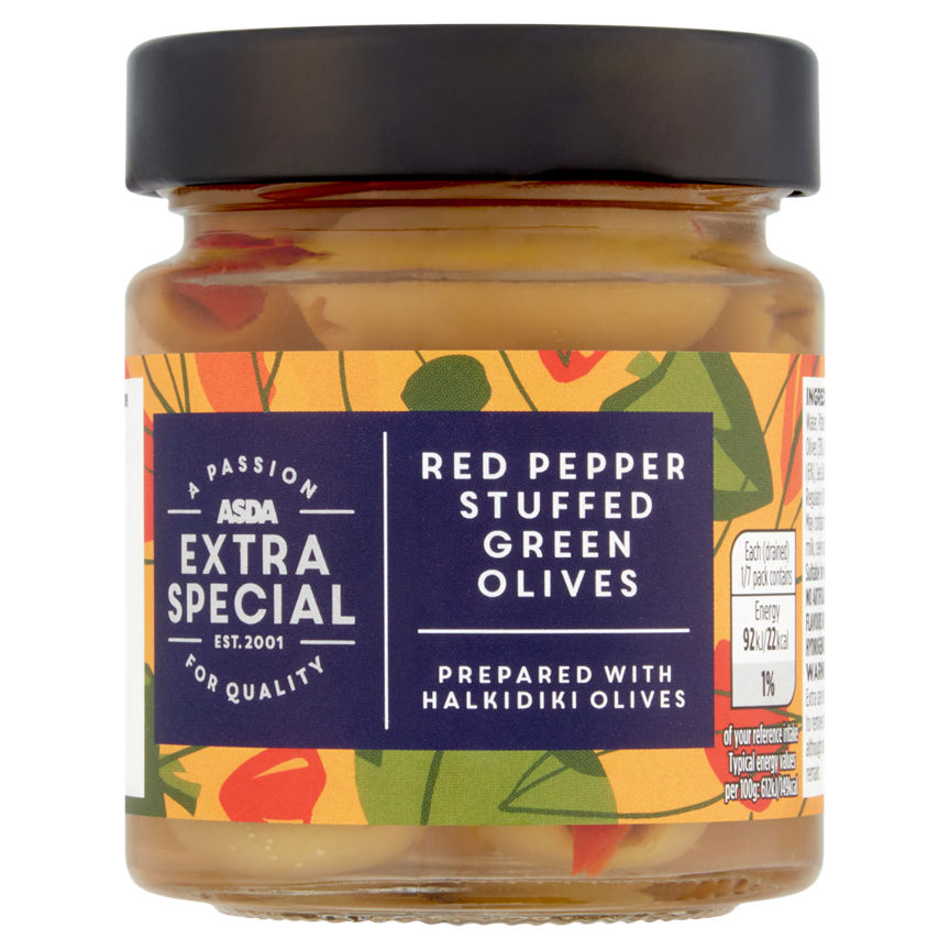 ASDA Extra Special Red Pepper Stuffed Green Olives GOODS ASDA   