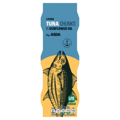 ASDA Thon en morceaux ASDA à l'huile de tournesol en conserve 3 x 80g - Achetez en ligne chez McGrocer