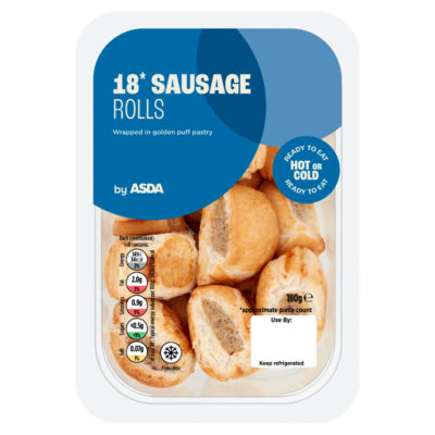 ASDA chilled sausage rolls 18 pieces 180g (British brand)