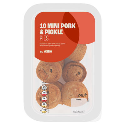 ASDA ASDA Mini Pork and Pickle Pies Golden Pastry 250g- Buy online at McGrocer
