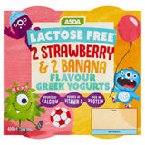 ASDA Strawberry and Banana Greek Yoghurt 4 x 100g - British product