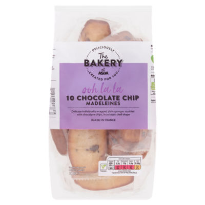 ASDA Chocolate Chip Madeleines 10 Pack Sponge Cakes 250g
