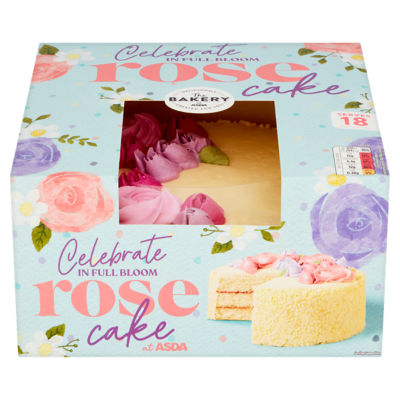 ASDA Bakery Rose Cake Celebration Madeira Sponge