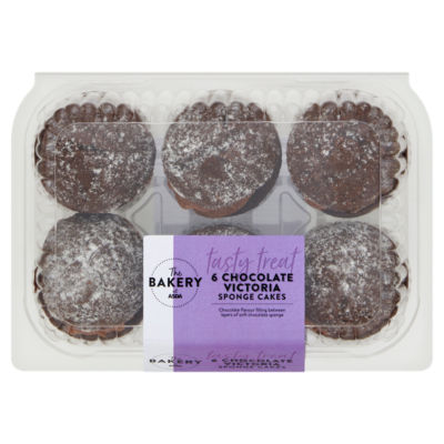 The BAKERY at ASDA 6 Chocolate Victoria Sponge Cakes